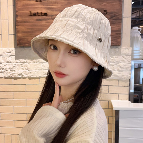 时尚百搭褶皱显脸小渔夫帽女