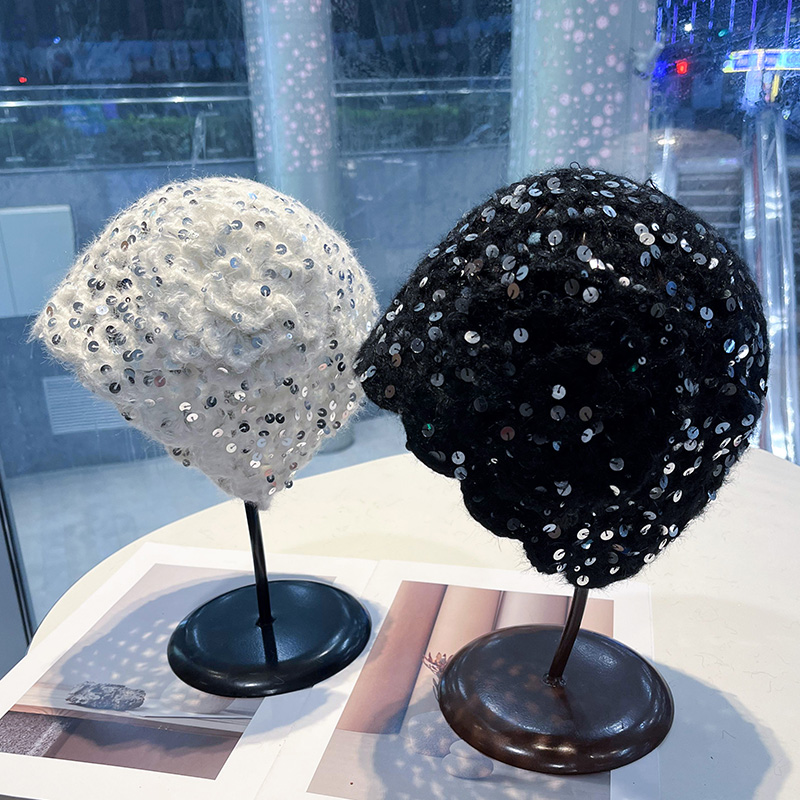 亮片镂空包头帽韩版百搭显脸小