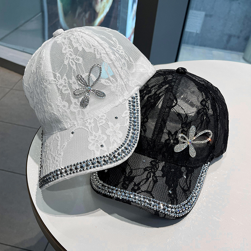 时尚水钻出游女春夏显脸小棒球帽