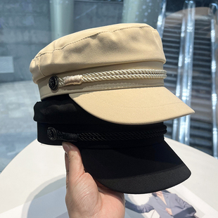 春秋新款 显脸小八角帽 网红复古平顶帽子女英伦潮流百搭鸭舌帽时尚