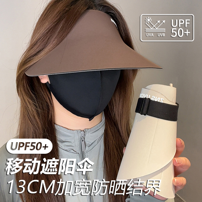 大帽檐无痕空顶防紫外线防晒帽女