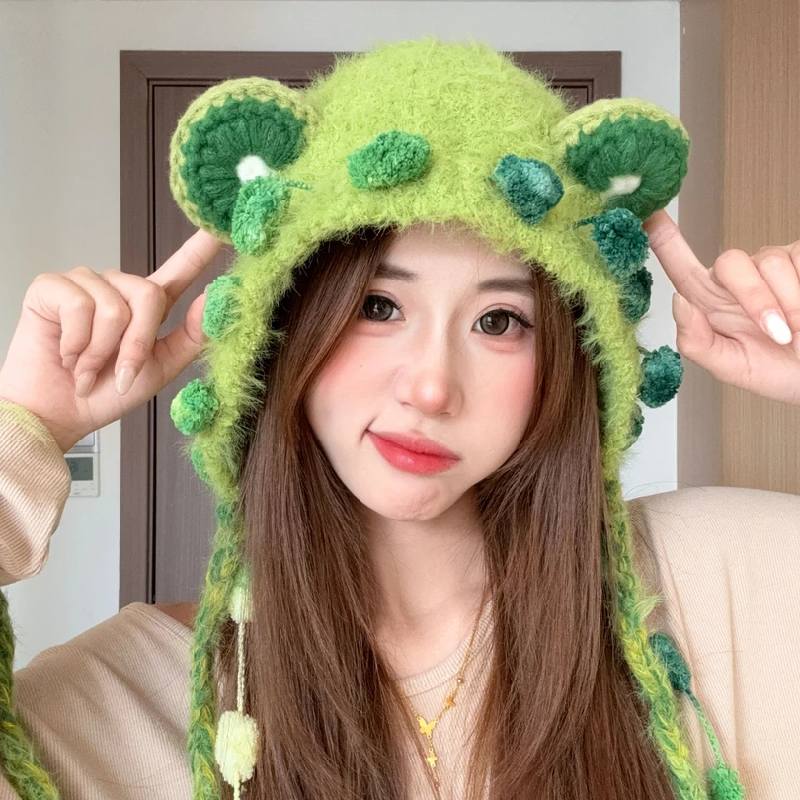 秋冬季可爱小熊耳朵毛绒针织帽女百搭显脸小包头帽保暖防寒护耳帽,服饰配件/皮带/帽子/围巾,帽子,淘宝优惠券,粉丝福利购,淘宝优惠卷