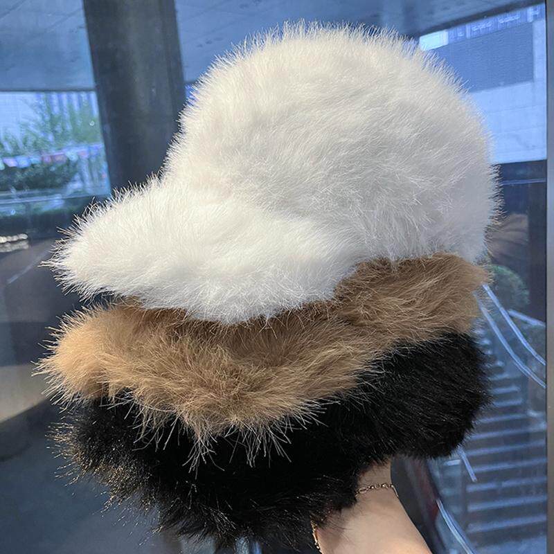 户外狐狸毛绒棒球帽子女冬季韩版百搭大头围显脸小加厚保暖鸭舌帽