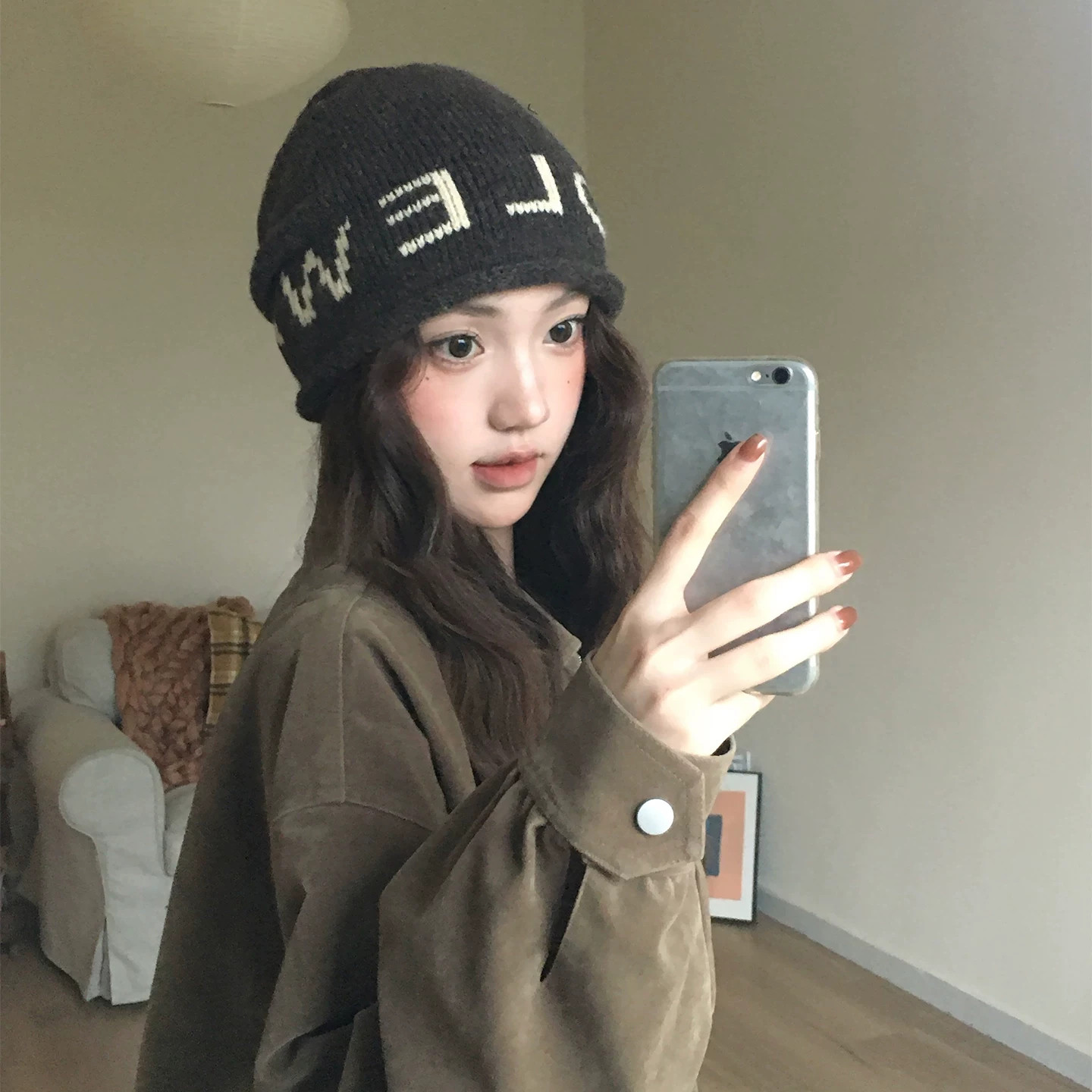 美式复古字母堆堆帽子女秋冬保暖