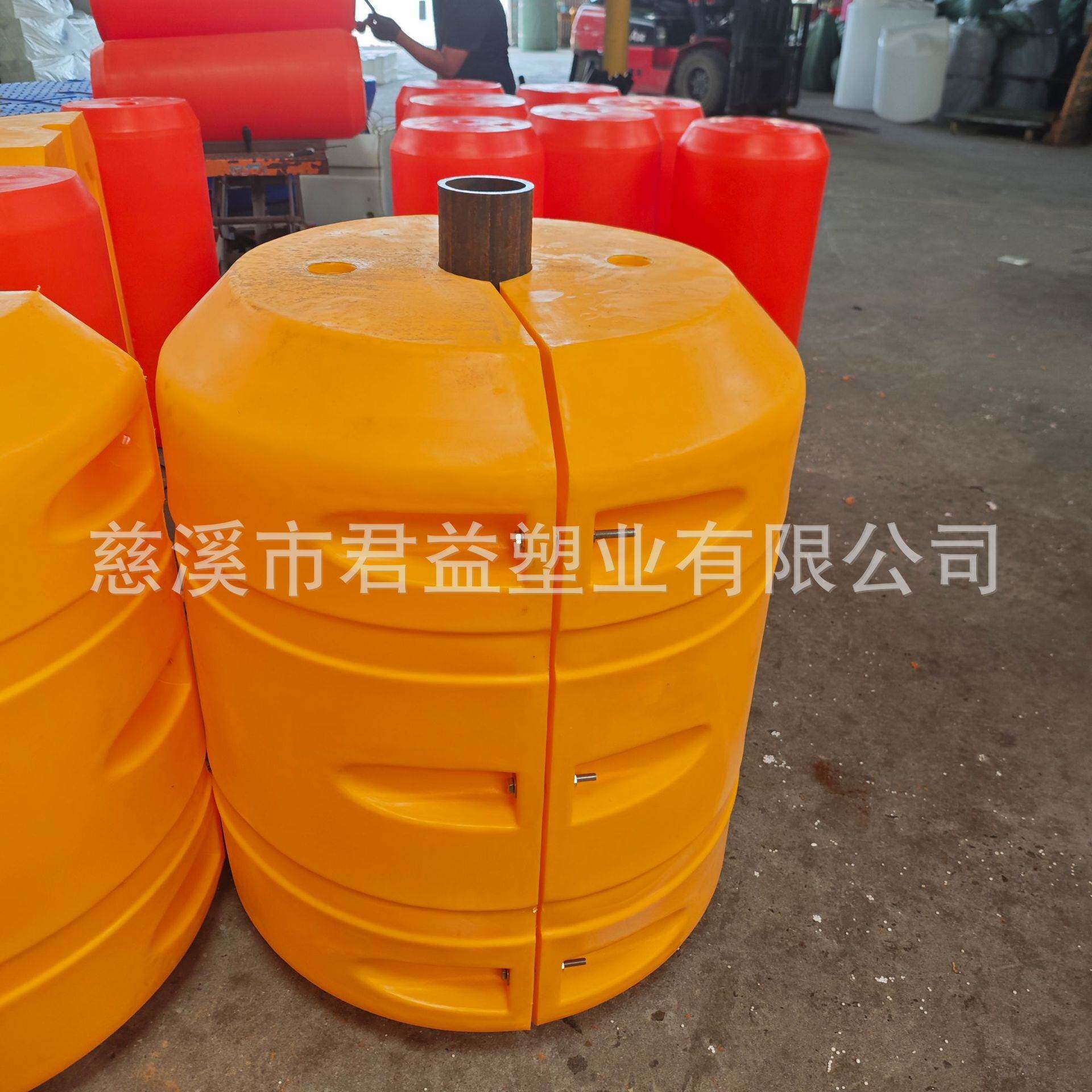 800*1100mm水电厂定制 拦污管道浮桶泡沫填充拦污浮排塑料浮筒