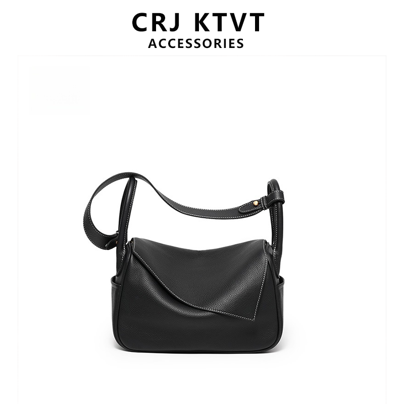 CRJKTVT 王楚然同款元宝包牛皮枕头包包女单肩斜挎包通勤腋下包