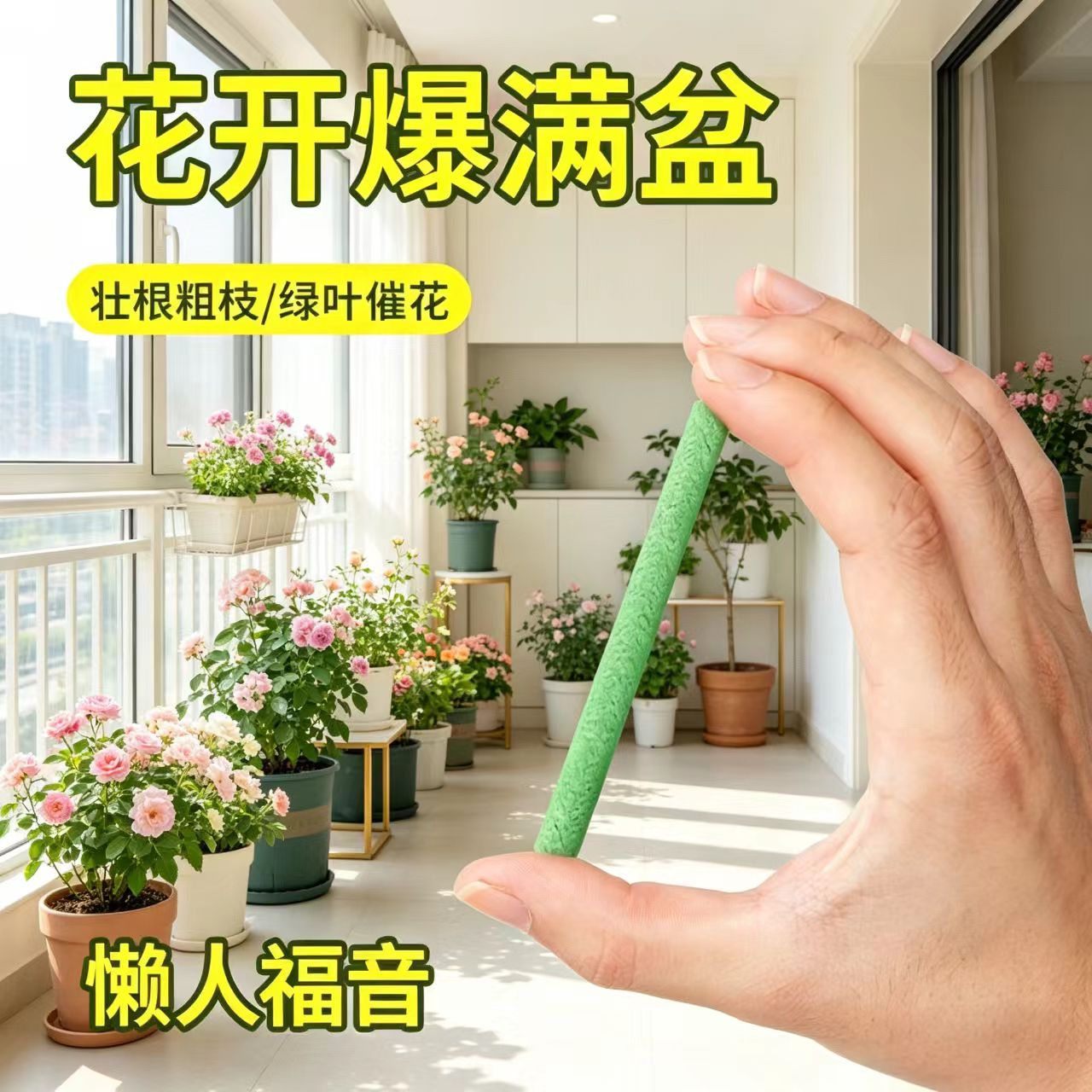 花朵爆满盆懒人营养棒