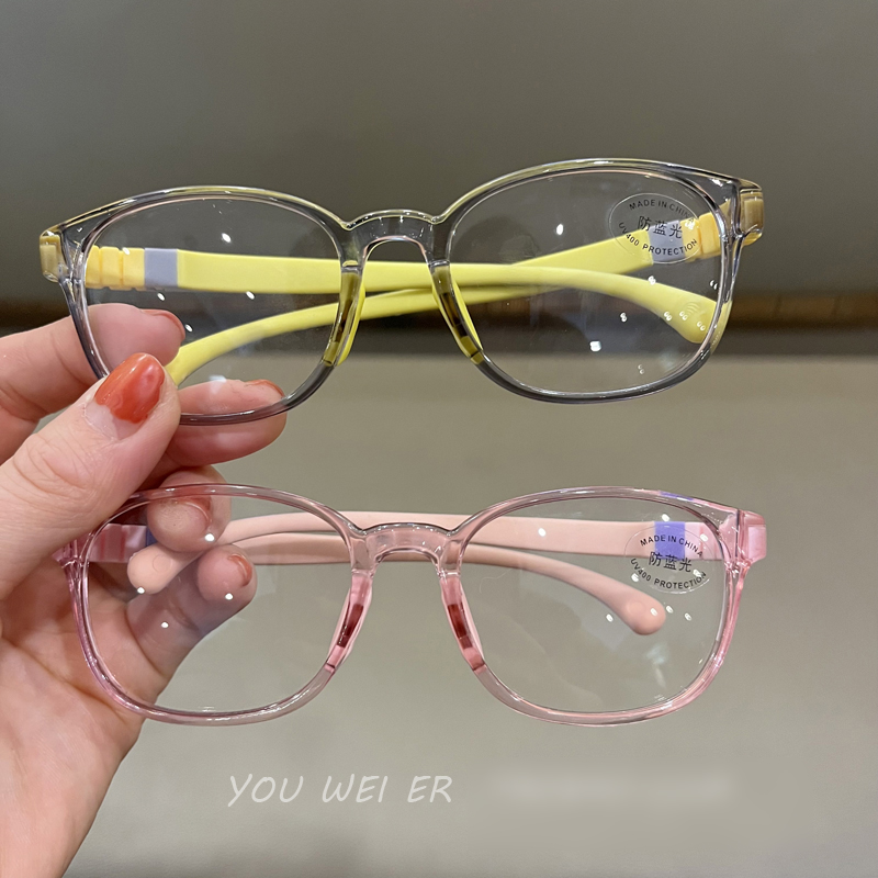 儿童防蓝光辐射电脑小学生眼镜手机上网课保护眼睛小孩平光护目镜