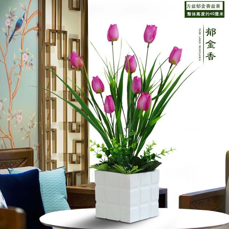 仿真花盆景假花绢布清新小盆栽餐桌茶几室内装饰塑料花插花艺套装