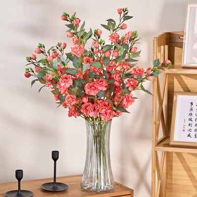 山茶花仿真花客厅摆件