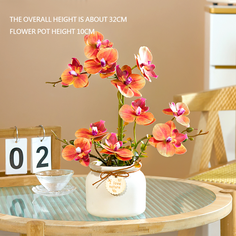 蝴蝶兰仿真花高品质兰花轻奢高档家居装饰花艺摆件高级感逼真假花