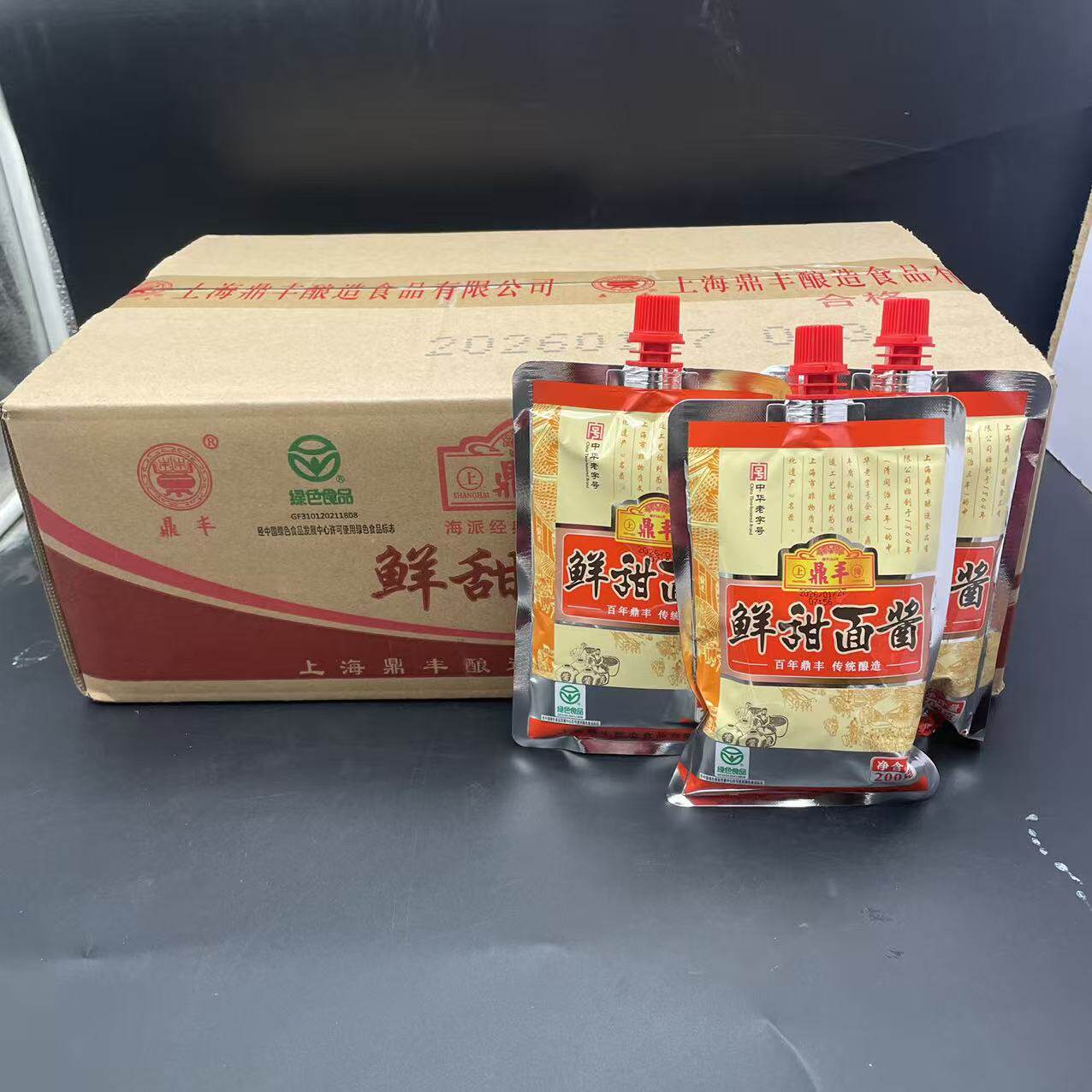 上海鼎丰甜面酱200g*5包 鲜甜面酱手抓饼烤鸭卤肉卷酱料挤挤装