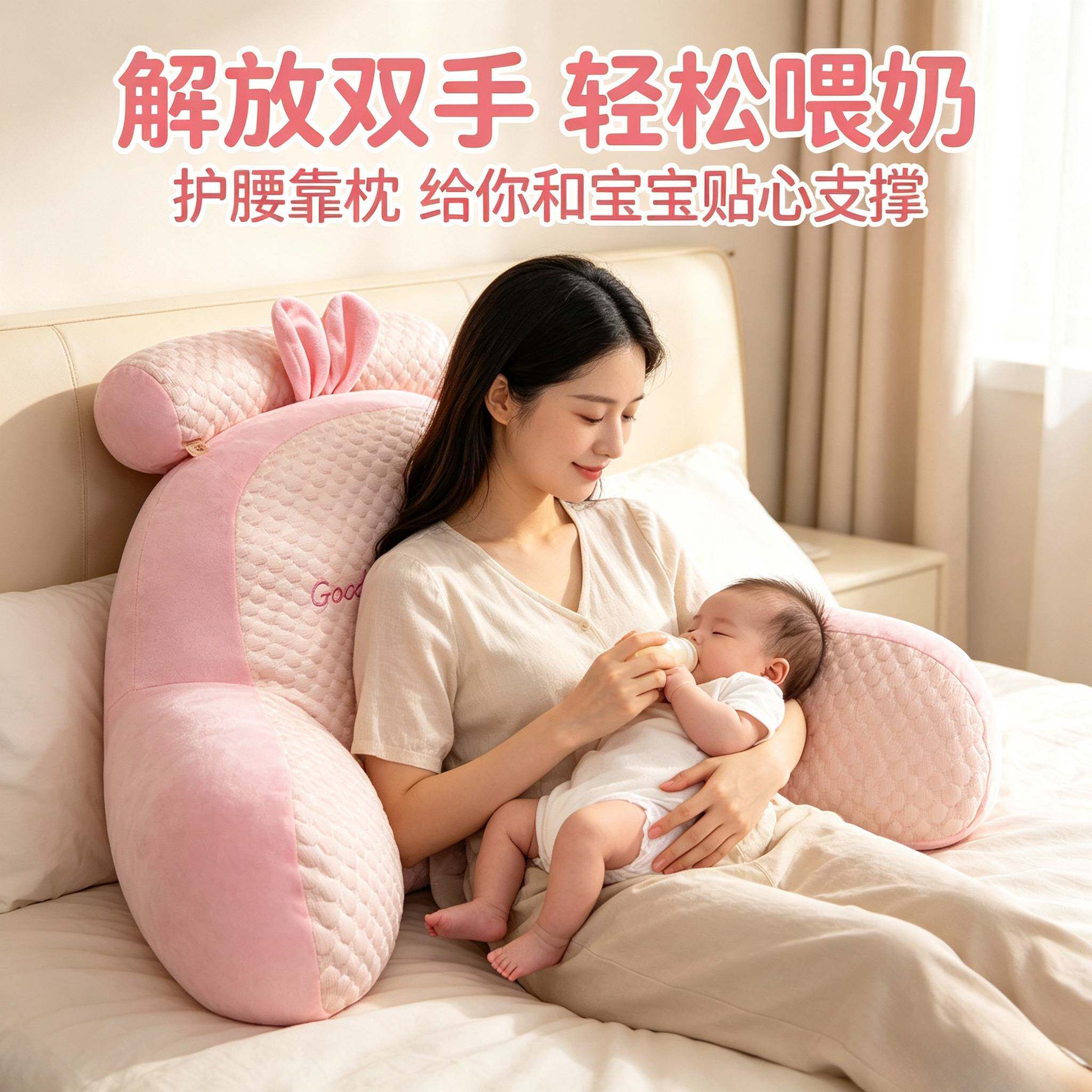 喂奶神器哺乳椅斜坡护腰靠垫座椅孕妇产后坐月子床上久坐靠背椅子