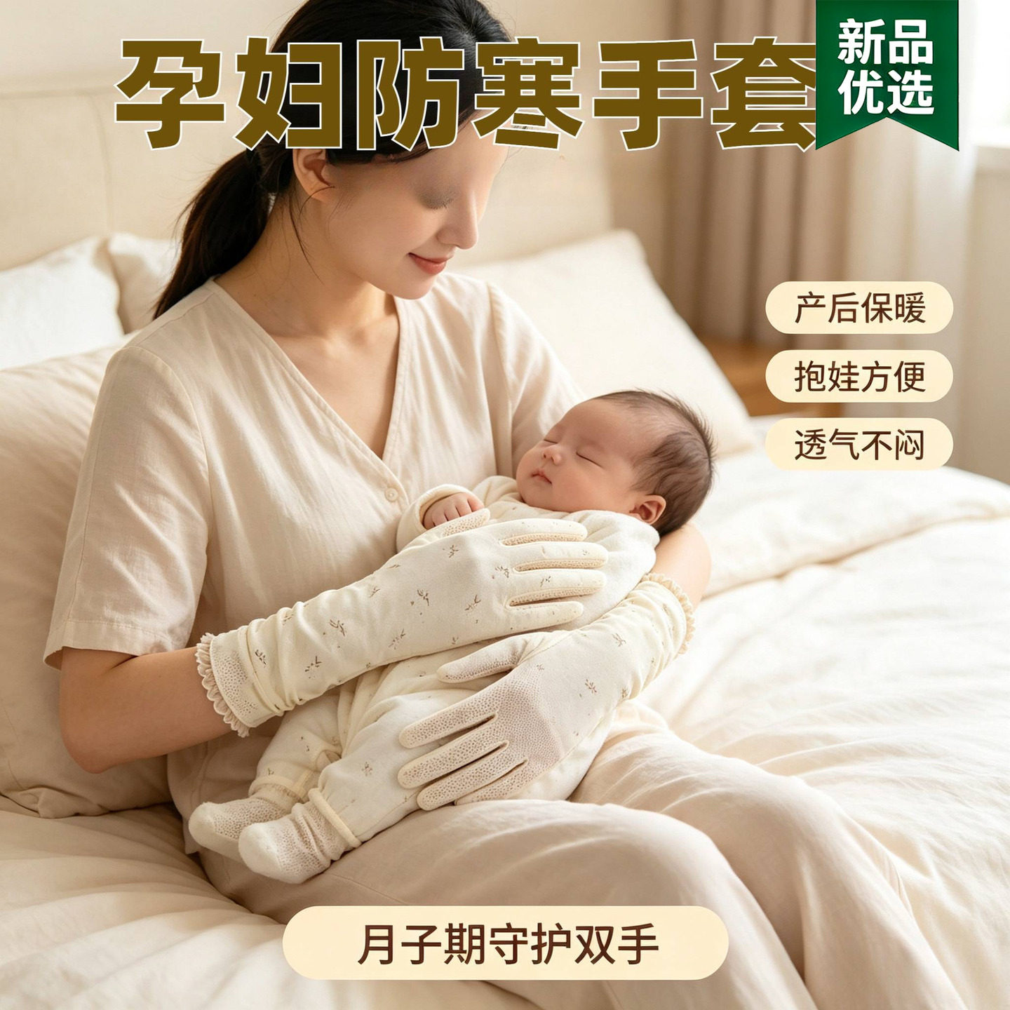 月子手套产妇专用夏薄款护腕孕妇产后空调房关节防寒防风保暖手套