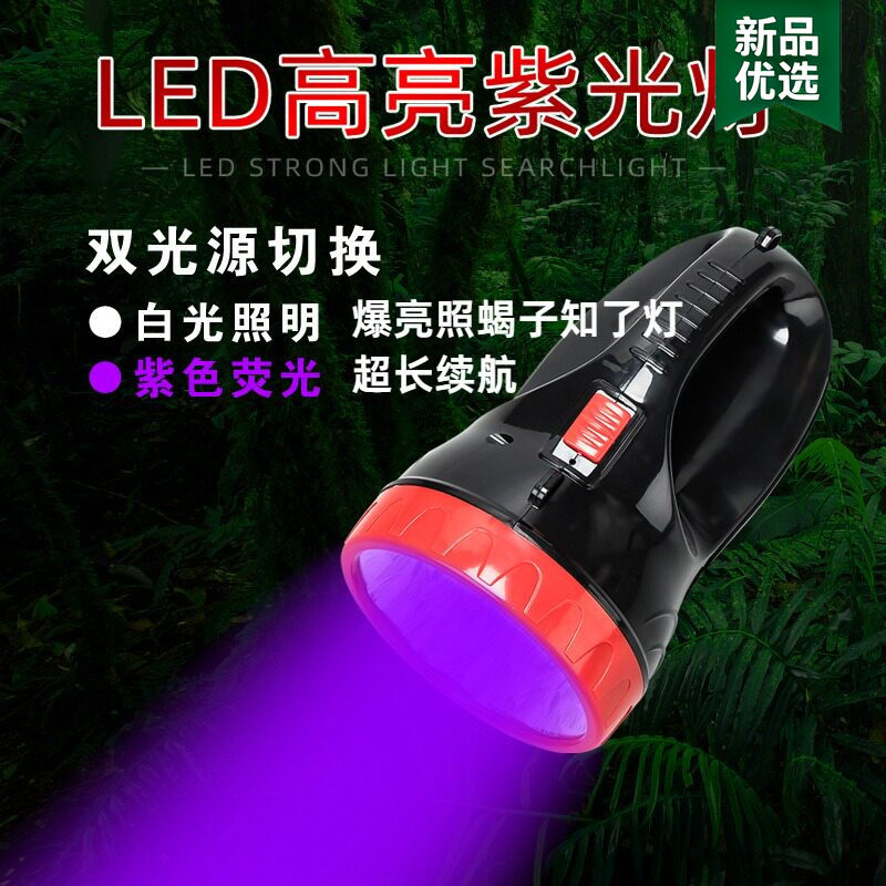 知了诱捕灯照蝎子led充电紫光手提探照荧光剂检测灯超亮户外夜钓