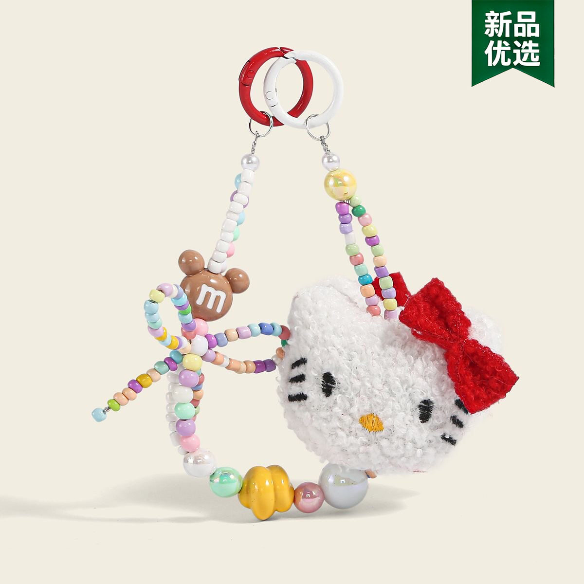 挂件小饰品in风毛绒猫咪手机链背包短款可爱钥匙扣手腕
