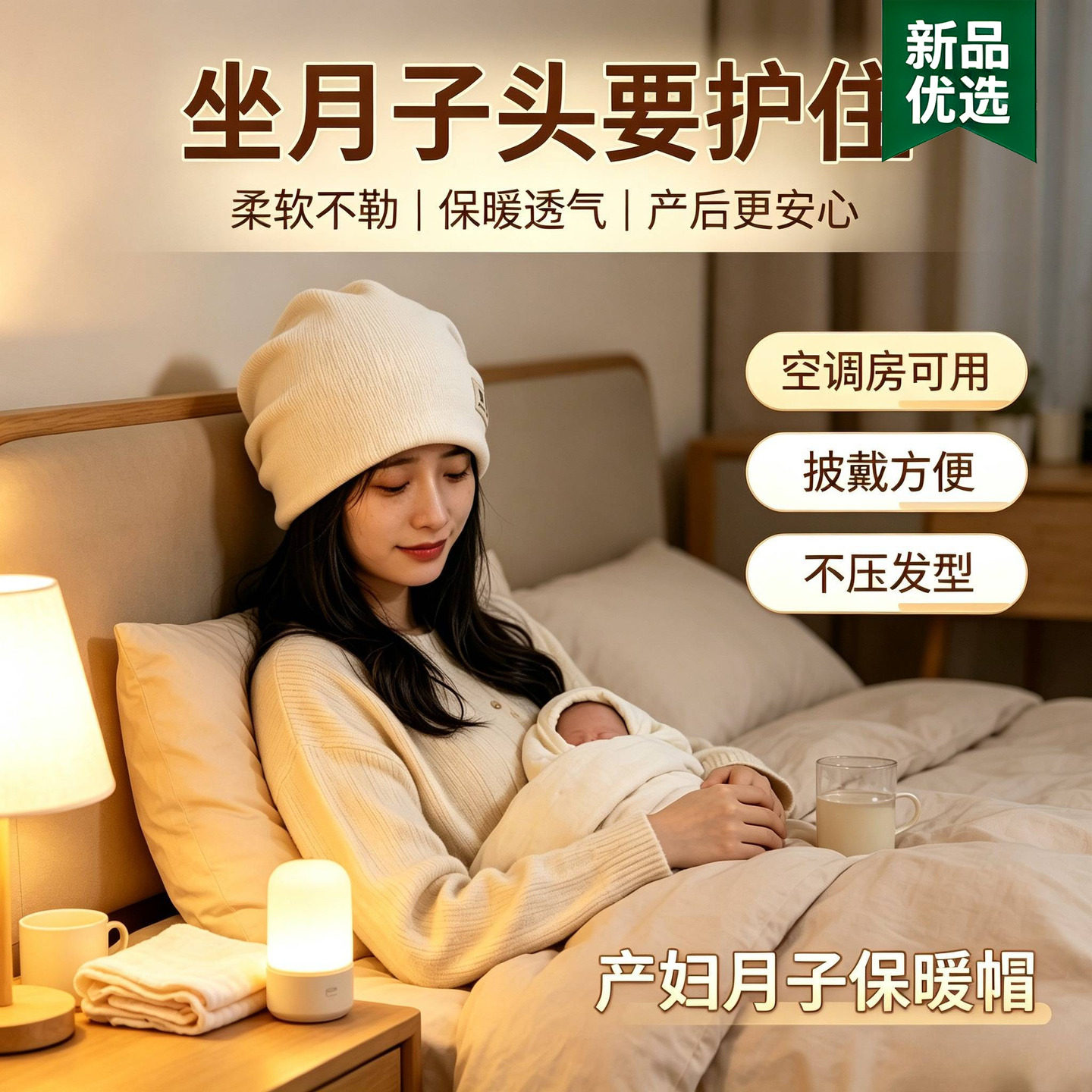 产妇月子帽春秋孕妇产后薄款纯棉女孕妈睡觉可戴坐月子防风帽子26