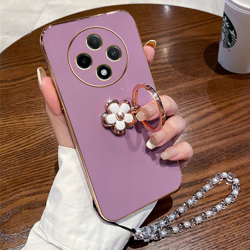 适用于oppoA3手机壳oppo保护A3硅胶套5G全包防摔PKA110带花朵支架opa软壳oppa女35g新款0pp0水晶手链oppop创