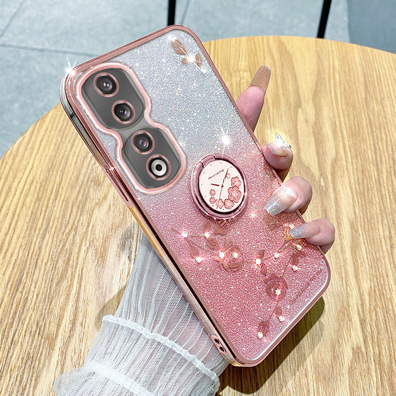适用华为荣耀90手机壳荣耀90pro保护套honor90新款闪粉玫瑰REA一AN00硅胶5G全包软壳高级感por防摔女时尚潮流怎么样,好用不?