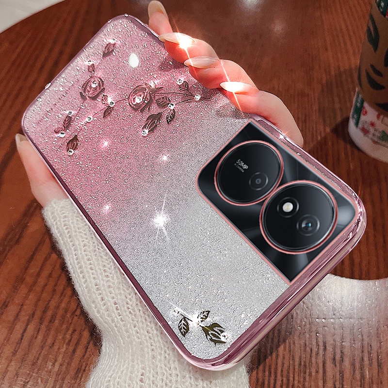 OPPOA2X手机壳闪粉水钻玫瑰