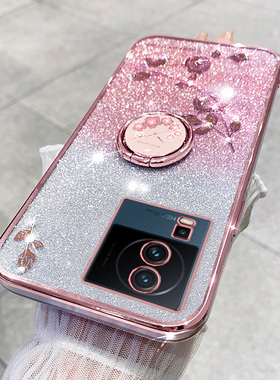 适用于vivoiqooneo7se手机壳iqooneo7保护硅胶套iqooneo7竞速版ipoo透明玫瑰全包防摔软壳noe7带支架爱酷iq00