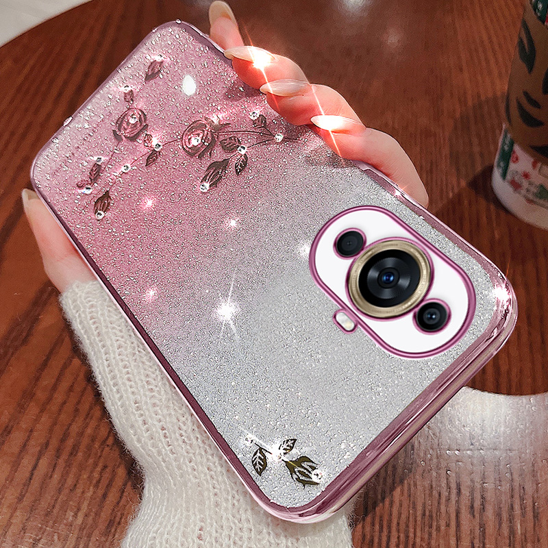 华为nova12活力版渐变闪粉玫瑰花