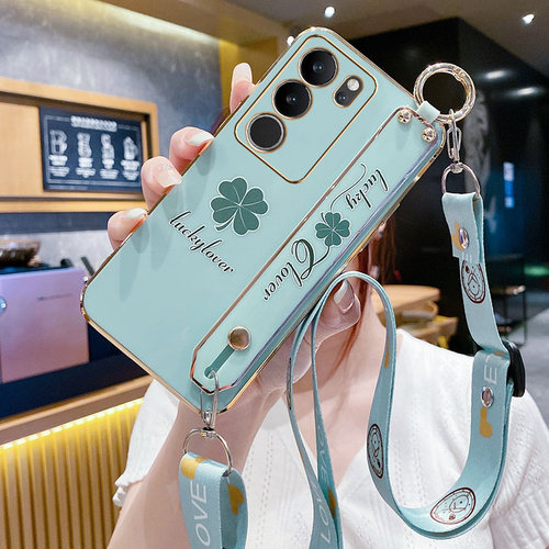 vivoS17手机壳四叶草腕带