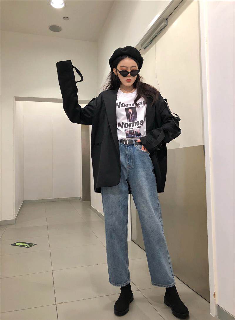 Jeans spring and autumn Easy Straight pants Korean Edition Retro Accor cec trousers Nine points leisure time Wide leg pantsin the Women's clothing/Boutique , Jeans  category - from Buy2taobao.com to provide professional Taobao agent buy service