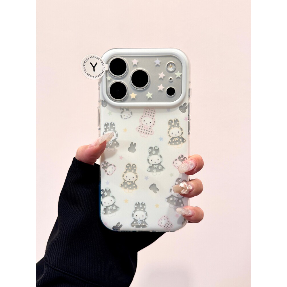 日韩风可爱镂空雨衣米菲兔适用苹果17手机壳卡通iphone16promax少女心17Pro防摔保护套16女款16Pro新款15全包