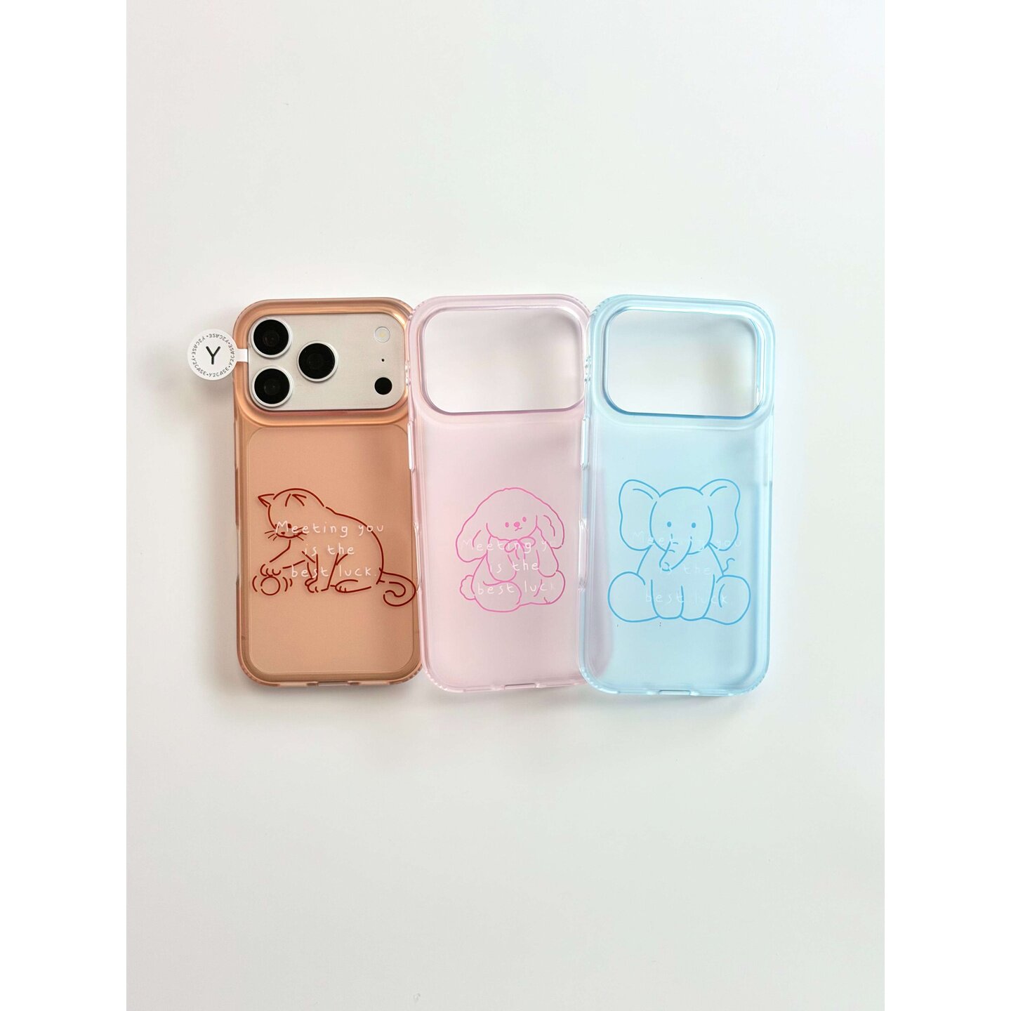 【精选优品】ins风简约三色手绘线条小动物IMD双层手机壳适用于iPhone17promax