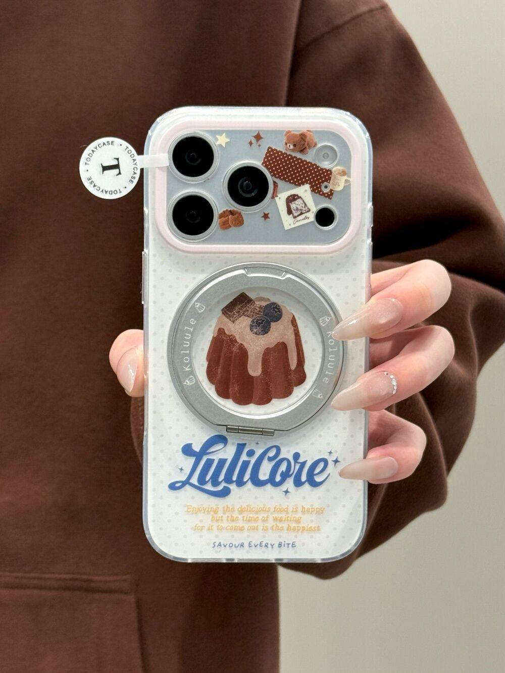 360支点支架巧克力布丁适用苹果17pro双层iphone16磨砂15手机硬壳 · 支点壳波点巧克力布丁 苹果15pro,3C数码配件,手机保护套/壳,淘宝优惠券,粉丝福利购,淘宝优惠卷