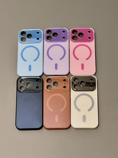 17promax簡約高級感膚感純色大視窗磁吸適用iphone17proma蘋果15手機殼16p