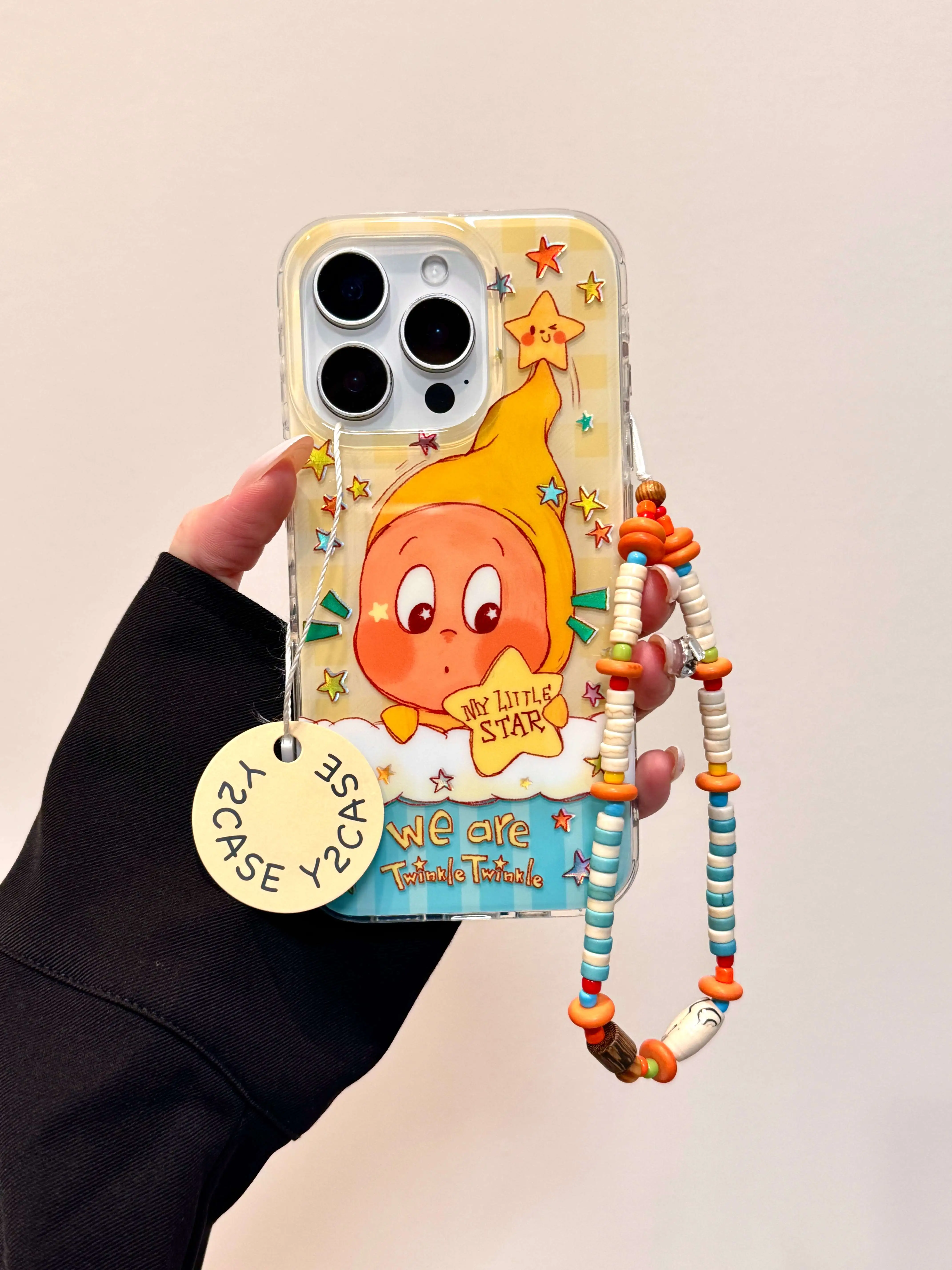 可爱卡通满屏彩色星星格子星星小人 IMD手机壳适用iPhone17promax