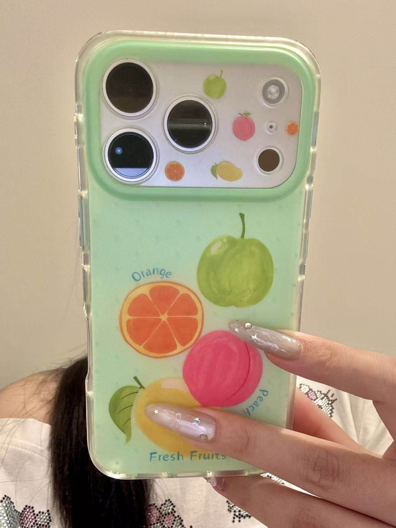 日杂薄荷绿底芒果桃子橙子适用于iphone17promax苹果16手机壳新款 · 苹果14pro(6.1寸)
