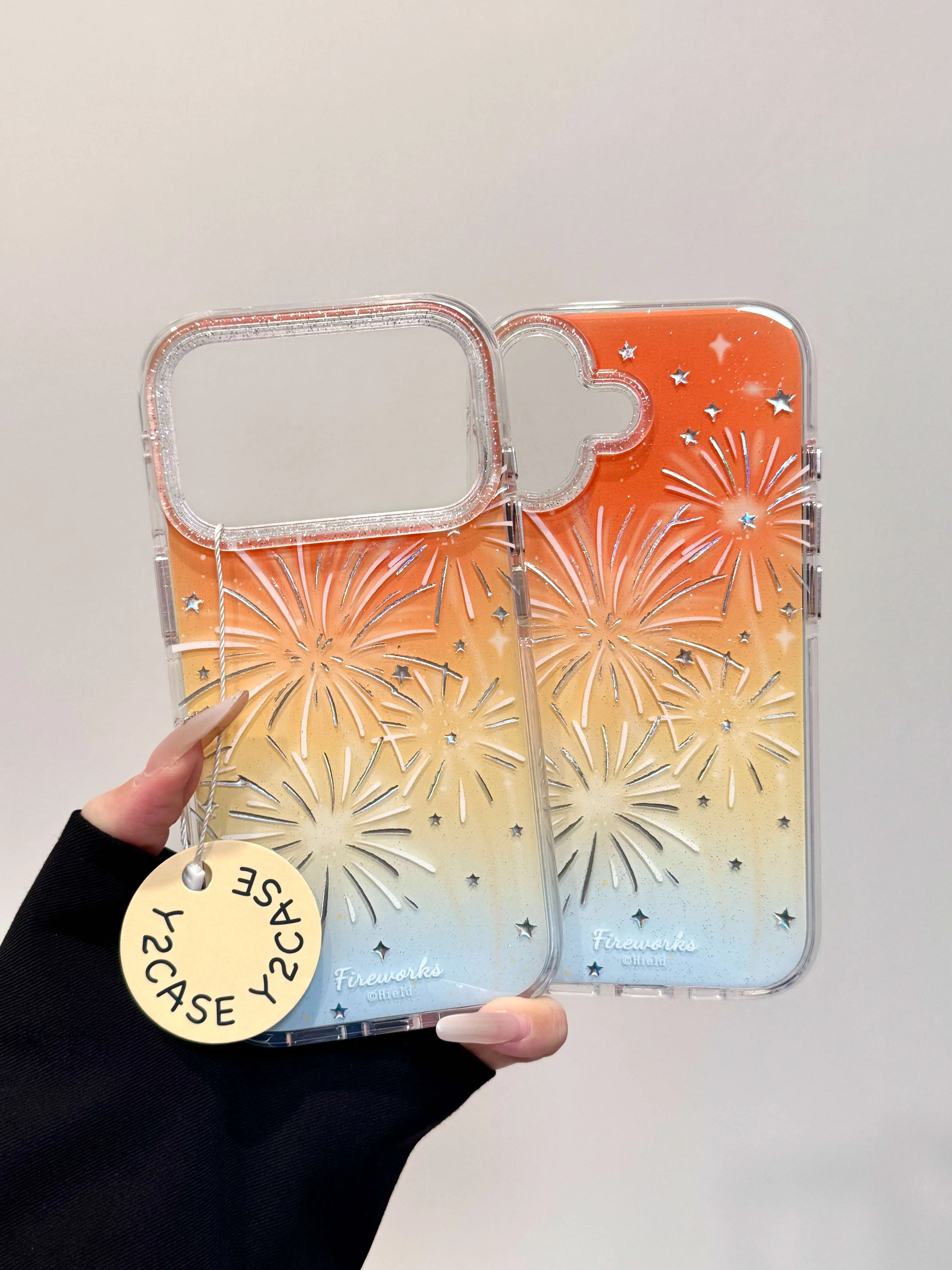 ins风鎏金渐变烟花IMD双层印花手机壳适用iPhone17系列