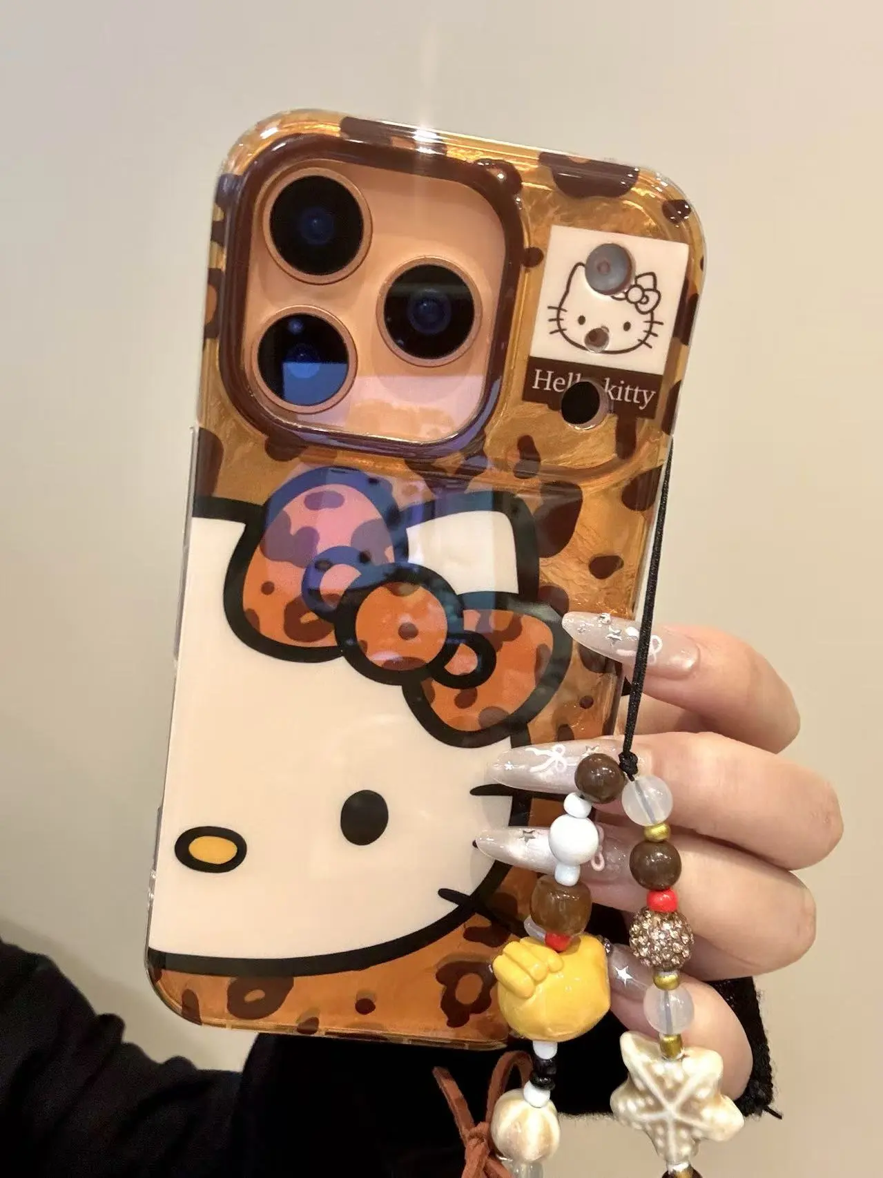 复古ins羽纱纹豹蝴蝶结猫咪适用iphone17prom苹果16pro手机壳双层
