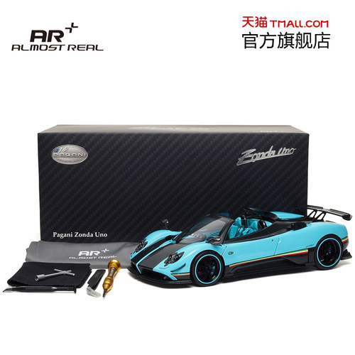 帕加尼 Zonda Uno1:18合金全开车模 蓝色 AR+汽车模型