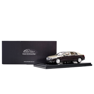 Almost Real汽车模型1 43梅赛德斯-奔驰迈巴赫S650车模黑银双色版