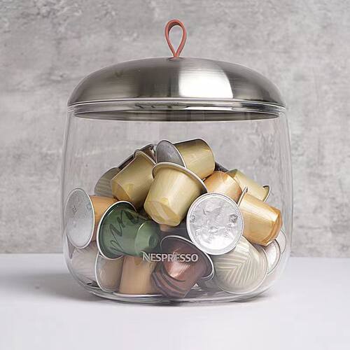 NESPRESSO LUME胶囊咖啡存储器大容量简便玻璃收纳罐(不含胶囊)