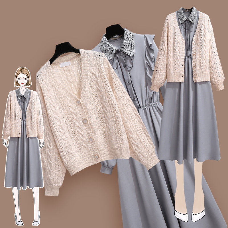 轻熟风连衣裙女2020年秋季新款气质御姐法式复古名媛高端套装裙子