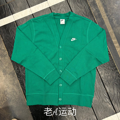 Nike/耐克 男子春秋跑步运动休闲透气针织V领纯棉开衫外套 FN3899