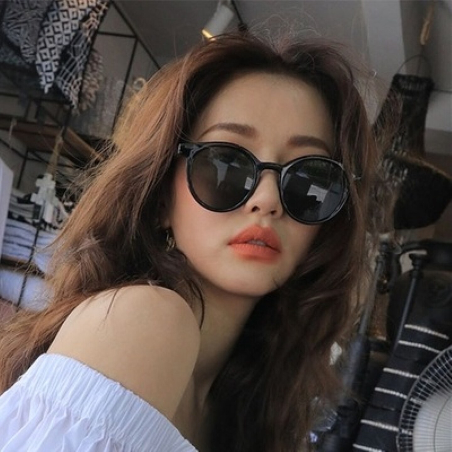 墨镜女海边太阳镜夏季高级感ins白框防紫外线强光偏光眼镜显脸小