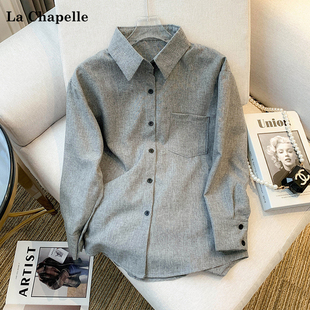 Polo领宽松衬衫 拉夏贝尔 新款 气质直筒上衣 Chapelle2025年春季