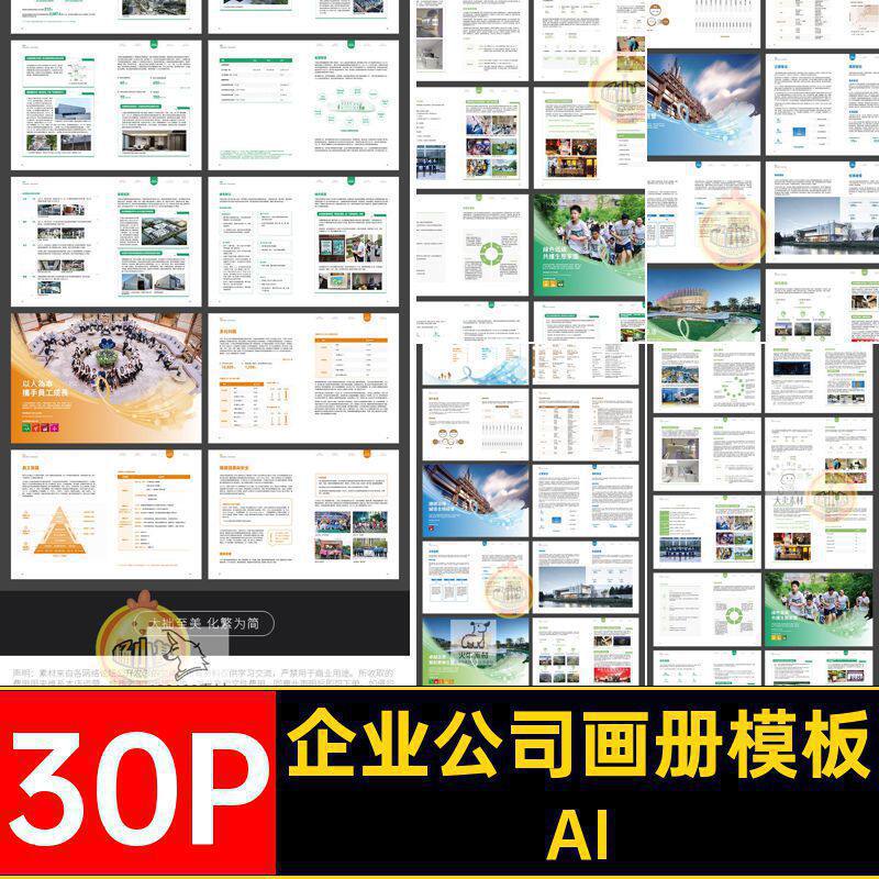 30P品牌公司简介产品招商宣传画册手册内页排版AI设计素材模板