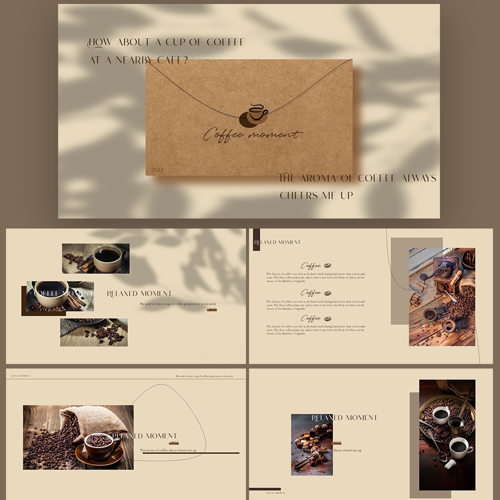 【原创PPT模板一套】咖啡色奶咖高级感质感通用模板 培训提案模板