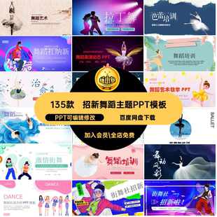街舞舞蹈主题PPT模板PPT可编辑修改芭蕾招生招新宣传社团才艺成人