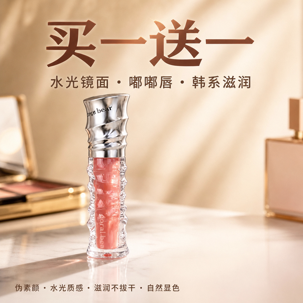 GegeBear水光镜面唇蜜 | 嘟嘟唇韩系滋润·伪素颜持妆显色·口红