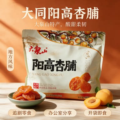 山西大同特产大泉山阳高杏脯480克独立包装酸甜有嚼劲下午茶茶点