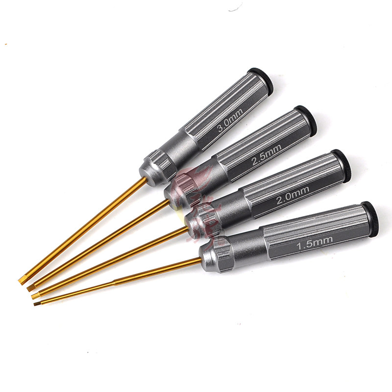 모델 도구|내부 육각 드라이버|고속 강철 티타늄 도금 H1.5|2.0|2.5|3.0MM 비트 세트