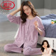 家居服套装 浪莎2026年新款 中老年妈妈大码 纯棉长袖 睡衣女春秋夏季